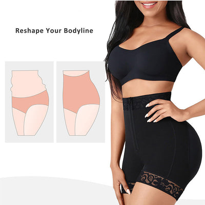 Zippered Body Shaping Waist-Slimming Hip-Lifting Tight-Fitting Safety Panties Cosplay Costumes