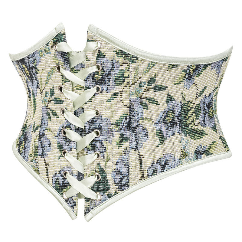 Corset Belt for Women Floral Lace Up Boned Underbust Corset Waist Belts