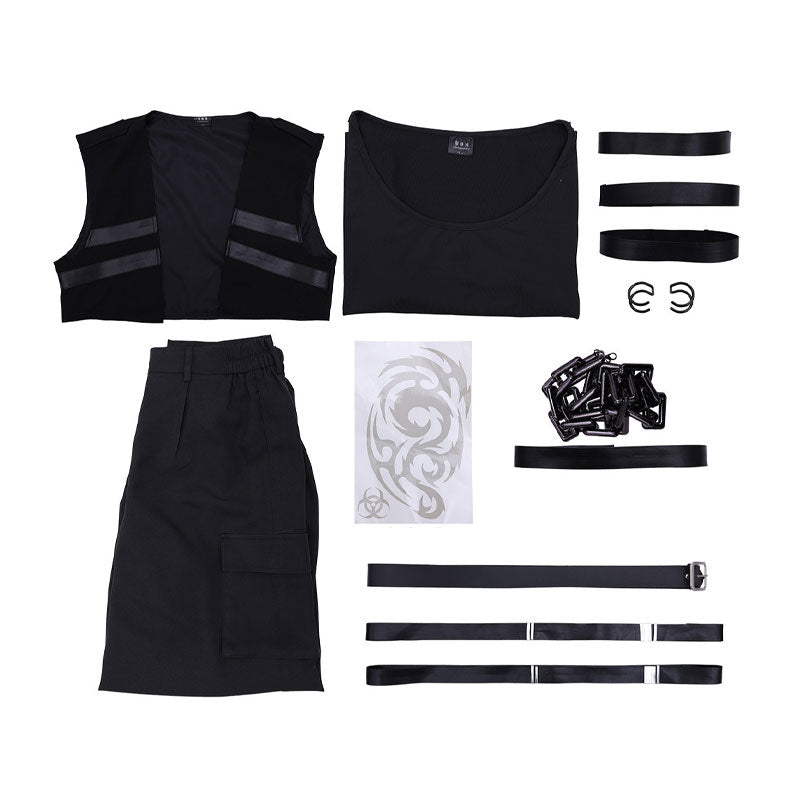 Tamon's B-Side Rintarō Kai Black Vest Uniform Cosplay Costume