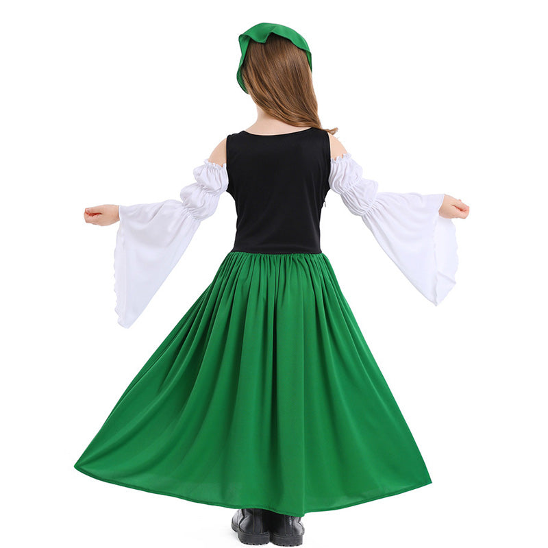 Medieval Farm Munich Beer Festival Kids Long Dress Cosplay Costumes