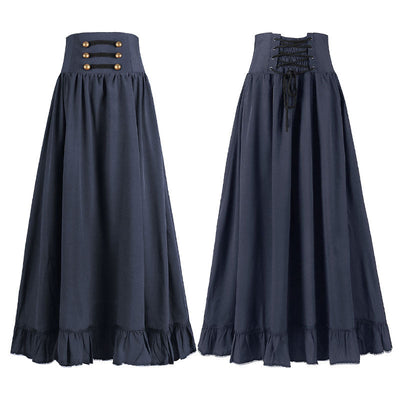 European Medieval Retro Gothic Lace Waist Lace Skirt Halloween Cosplay Costumes