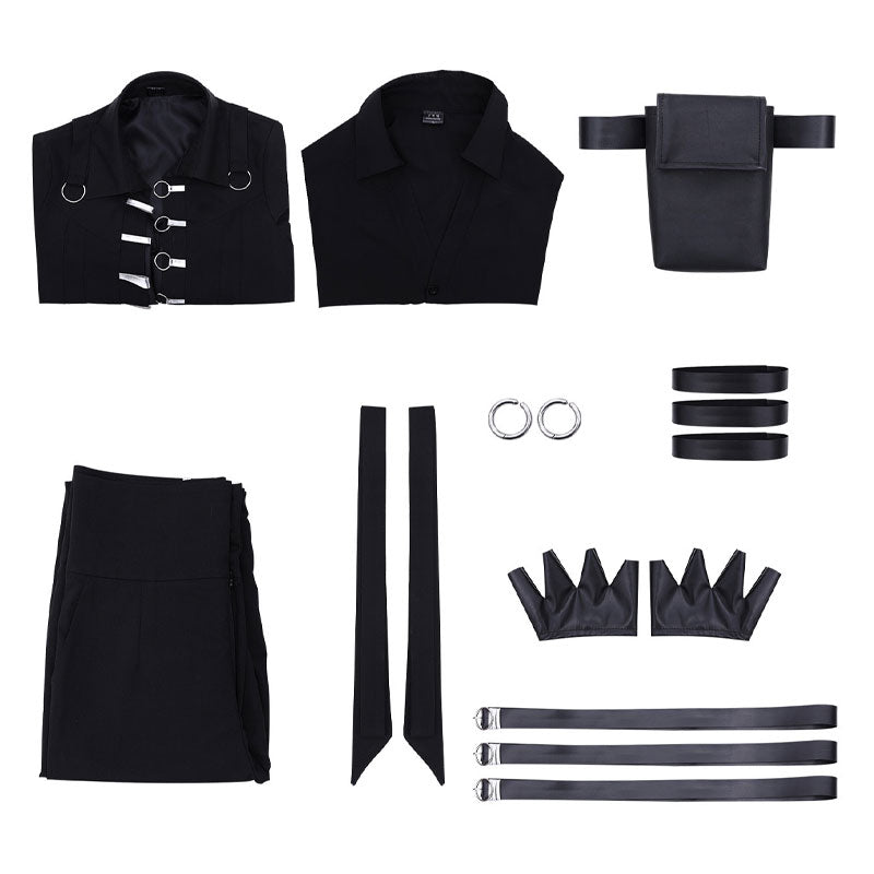 Tamon's B-Side Tamon Fukuharaa Black Vest Uniform Cosplay Costume