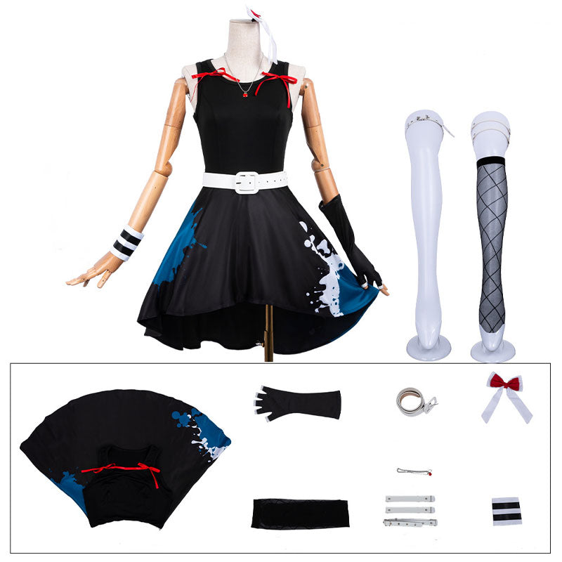 Girls Band Cry Awa Subaru Black Dress Cosplay Costumes