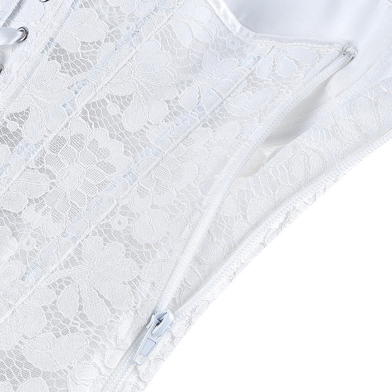 Royal Style Steel-boned Lace Side-zip Double-strap Women's Corset Cosplay Costumes