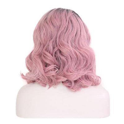 Multi-size Women Lace Front Wigs Short Curly Black Fade Pink Cosplay Wigs