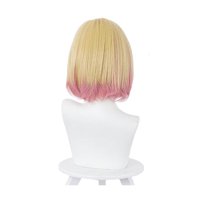 Anime Rent-A-Girlfriend Mami Nanami Short Yellow Gradient Pink Cosplay Wigs