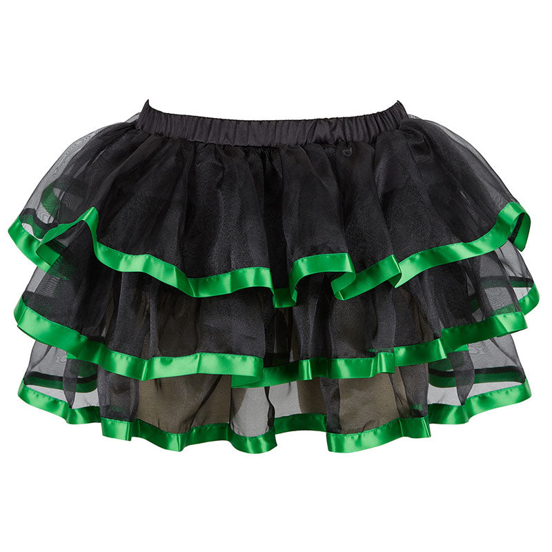 Womens 3-Layered Pleated Tulle Petticoat Tutu Puffy Party Cosplay Skirt