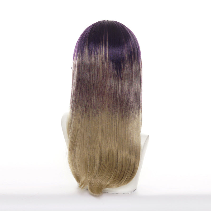Game LOL Coven Ahri Purple Blonde Long Cosplay Wigs