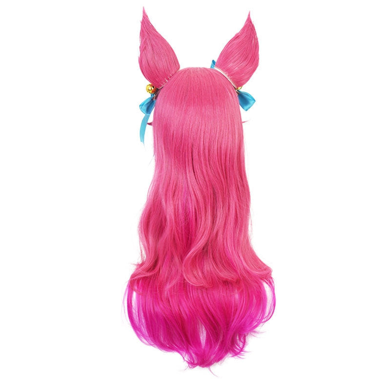 Game LOL Spirit Blossom Ahri Cosplay Wigs with Headwear