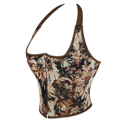European Retro Oil Painting Style Halter Neck Corset Top Cosplay Costumes
