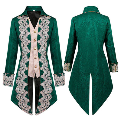 Mens Steampunk Medieval Jacket Gothic Victorian Frock Coat Cosplay Costumes