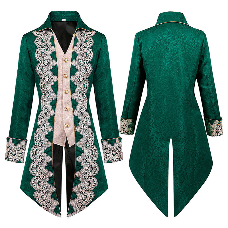 Mens Steampunk Medieval Jacket Gothic Victorian Frock Coat Cosplay Costumes