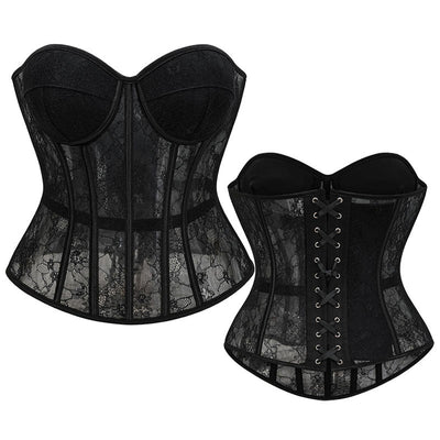 Sexy Cutout Lace Slim-Fit Strapless Corset