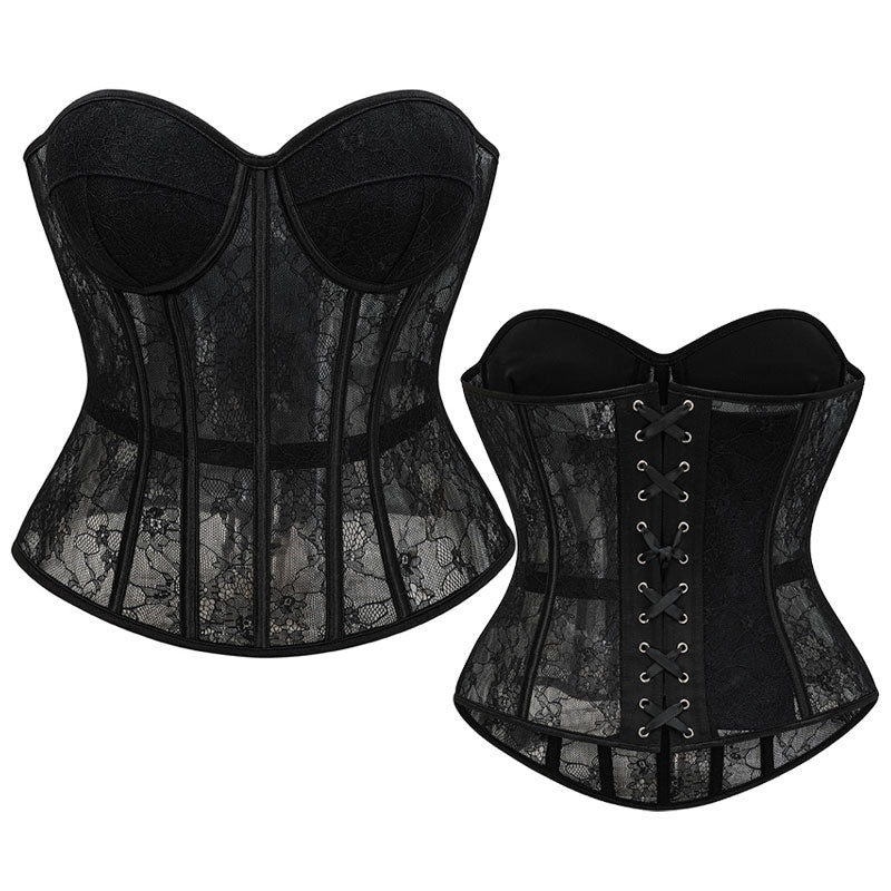 Sexy Cutout Lace Slim-Fit Strapless Corset
