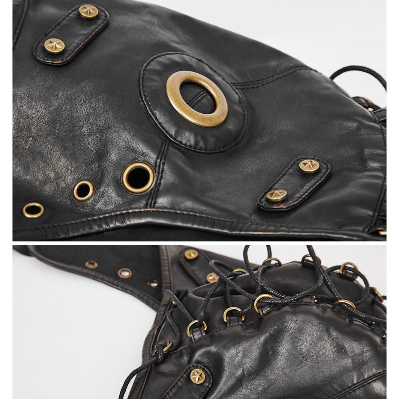 Steampunk Soft Leather Unisex Motorcycle Flight Cap Cosplay Props
