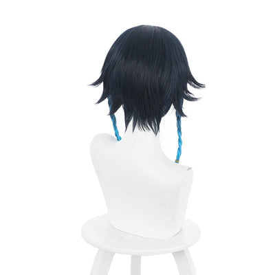 Game Genshin Impact Venti Gradient Blue Braided Cosplay Wig