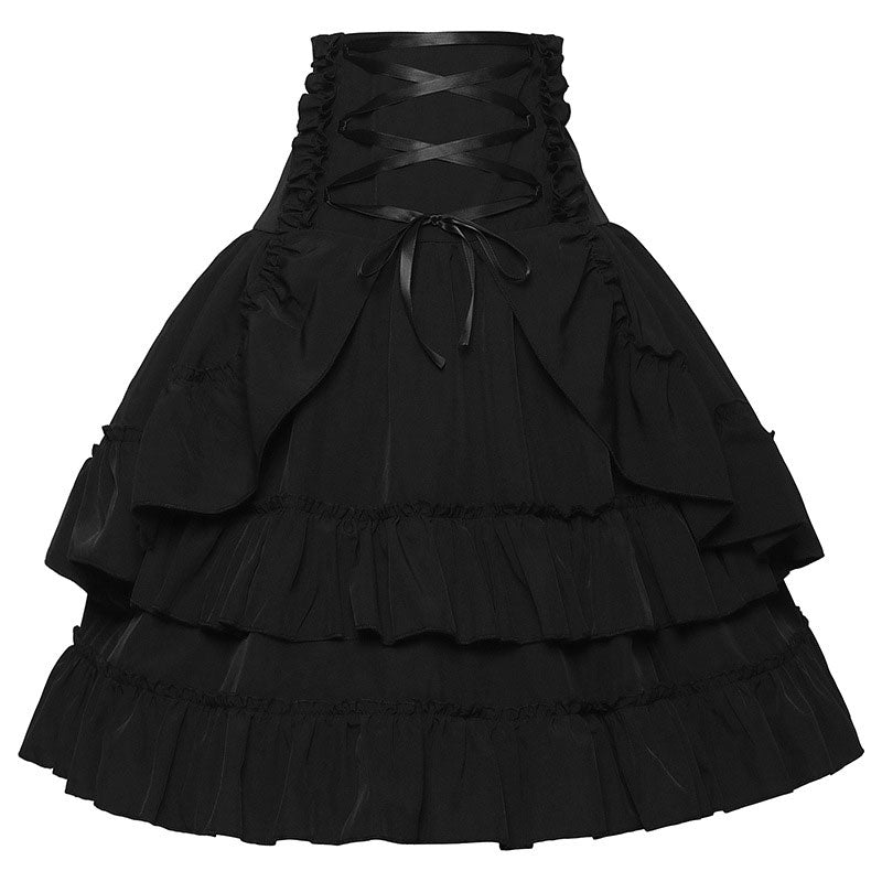 European Retro Renaissance Women's Multi-Layered High Waist Miniskirt Halloween Cosplay Costumes