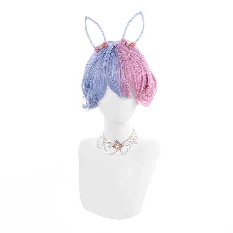 Women Fashion Wig Red Blue Black White Short Lolita Wigs