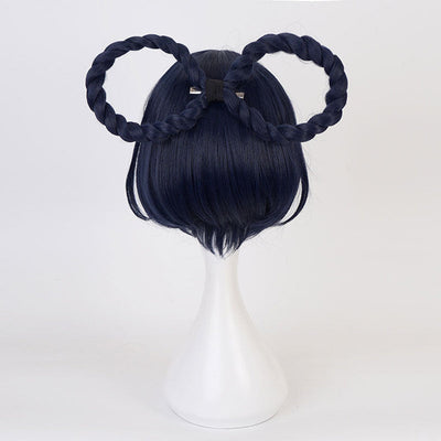Game Genshin Impact Xiangling Navy Blue Cosplay Wigs