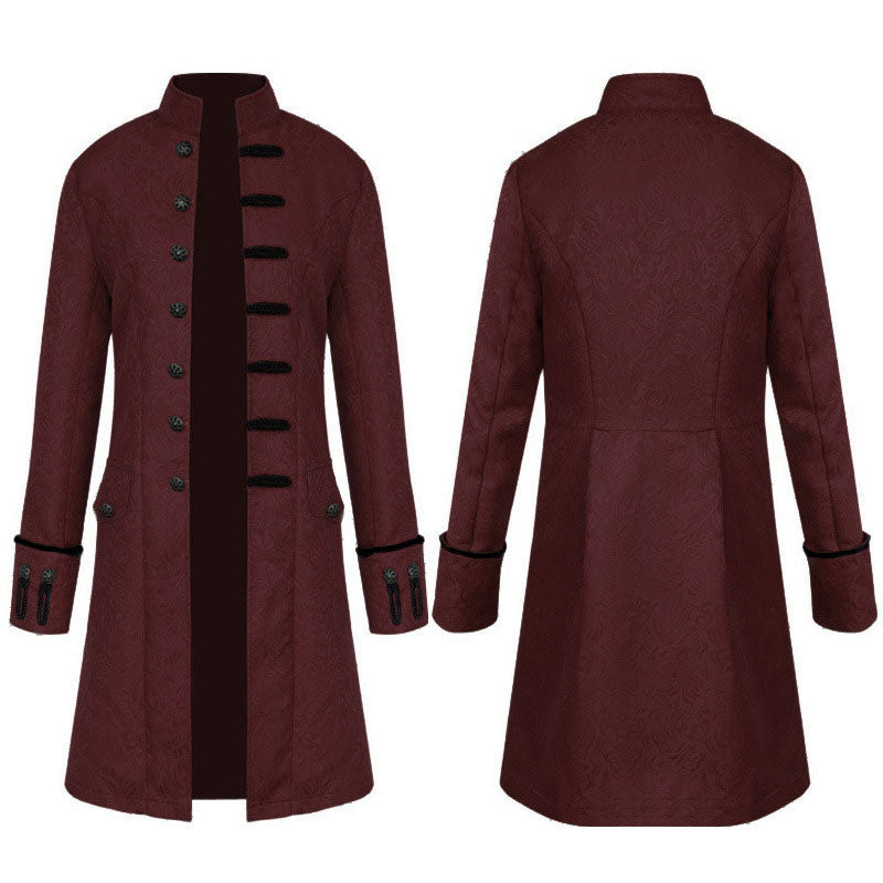 European Style Fashion Steampunk Retro Men's Stand Collar Uniform Cosplay Costumes