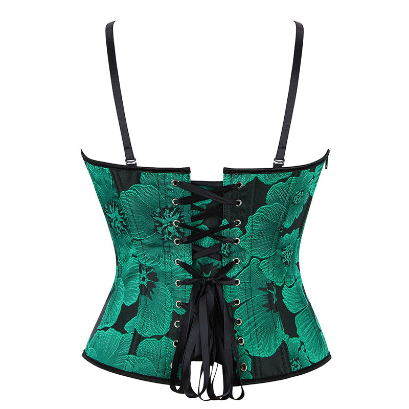 Retro Embroidered Waist-cinching Backless Bra-style Bodysuit Cosplay Costumes