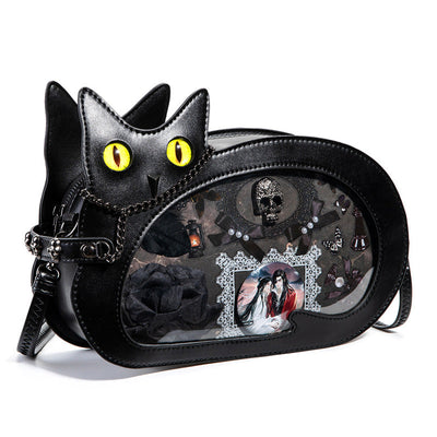 Retro Minimalist Cat Themed Casual Crossbody Bag Cosplay Props