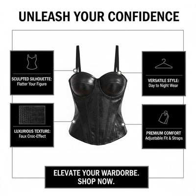 European Retro Strapless Underwire Bra PU Leather Bra Camisole Cosplay Costumes