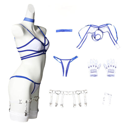 Marvel Rivals Psylocke Blue and White Swimsuit Cosplay Costumes