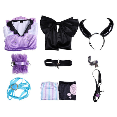 Needy Streamer Overload Deadly Poison Denpa Girl Purple Lollipop Cosplay Costumes