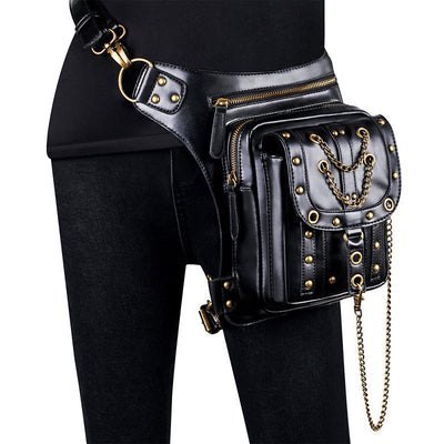 Steampunk Retro Single Shoulder Crossbody Motorcycle Waist Bag Cosplay Props