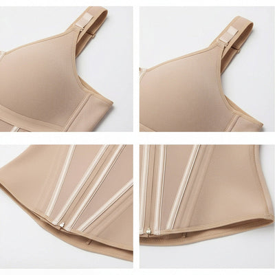 European Retro Sports Zipper Double-layer Tummy Control Vest Shapewear Cosplay Costumes