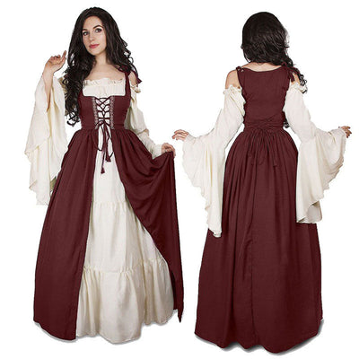 European Queen Retro Court Medieval Drama Stage Performance Dress Cosplay Costumes