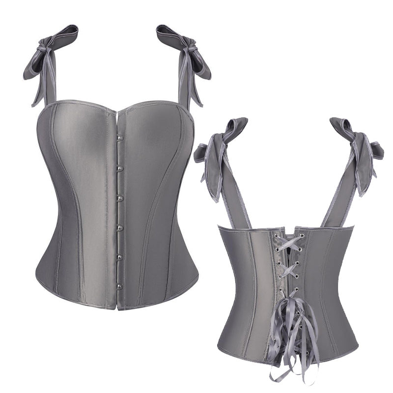 Retro French Satin Solid Color Double-Shoulder Strapless Corset Cosplay Costumes