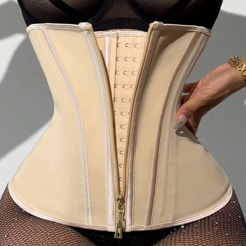 13 Bone Sports 2 Latex Abdominal Waist Trainer Women Corset Shapewear Waist Cincher Body Shaper Zipper Fajas Hourglass Waist Slimming Belt