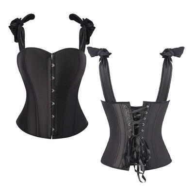 Retro French Satin Solid Color Double-Shoulder Strapless Corset Cosplay Costumes