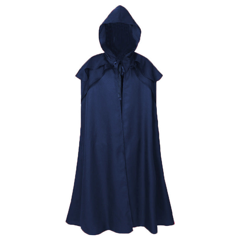 Medieval Retro Gothic Long Halloween Cape with Hood Cosplay Costumes
