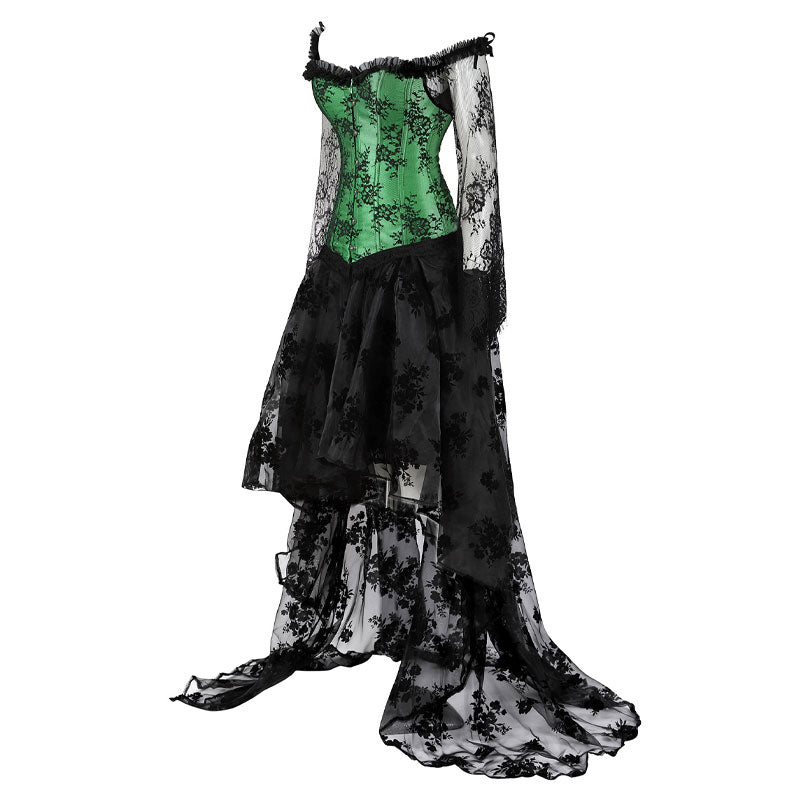 Corset Dress Top for Women with Sleeves off the shoulder Bustier Lace Floral Costumes Bridal Wedding