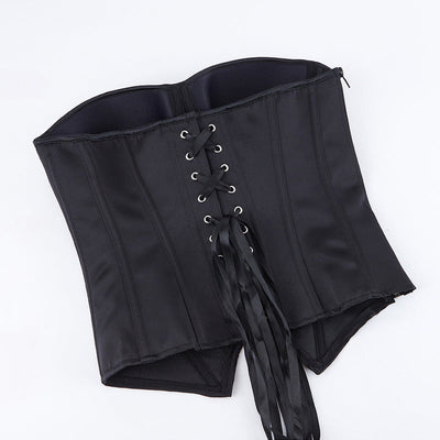 Underwire Bra Cups With Side Zippers Herringbone Striped Suit Fabric Corset Cosplay Costumes