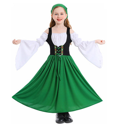 Medieval Farm Munich Beer Festival Kids Long Dress Cosplay Costumes