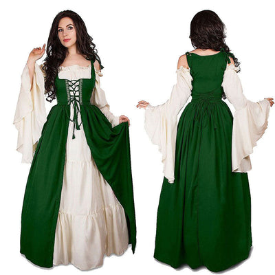 European Queen Retro Court Medieval Drama Stage Performance Dress Cosplay Costumes