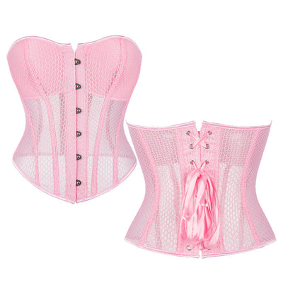 Retro Court Style Breathable Mesh Bra with Herringbone Fit Cosplay Costumes