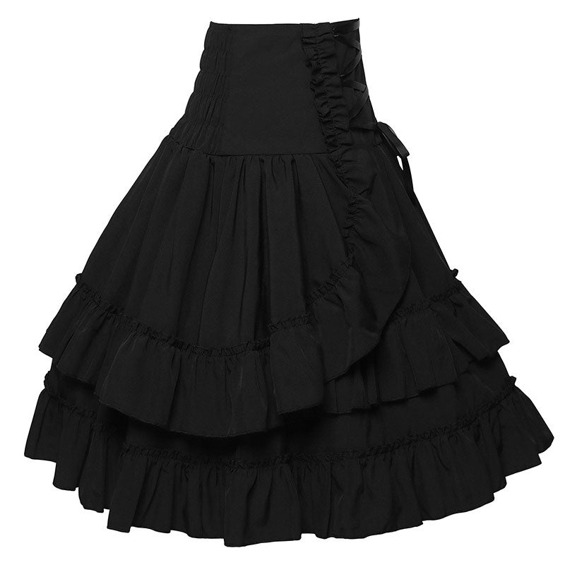 European Retro Renaissance Women's Multi-Layered High Waist Miniskirt Halloween Cosplay Costumes