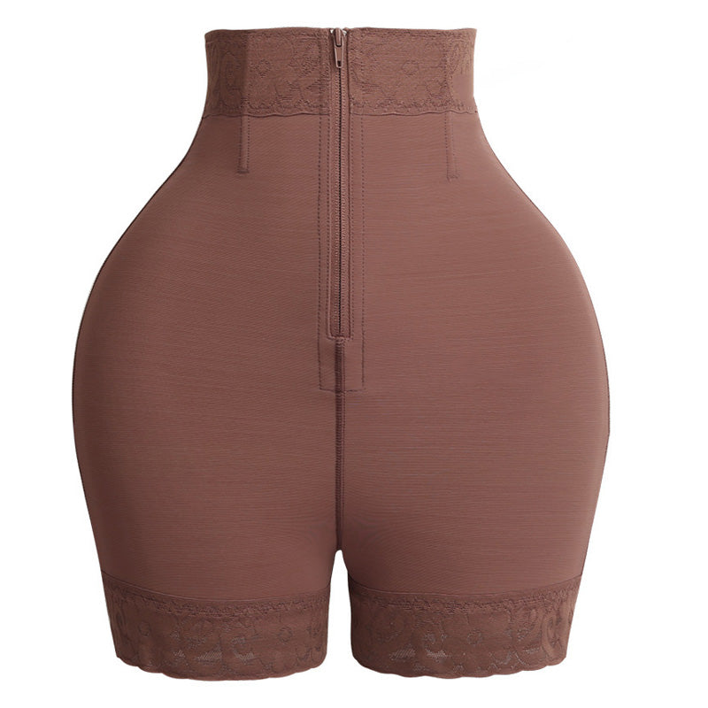 Zippered Body Shaping Waist-Slimming Hip-Lifting Tight-Fitting Safety Panties Cosplay Costumes