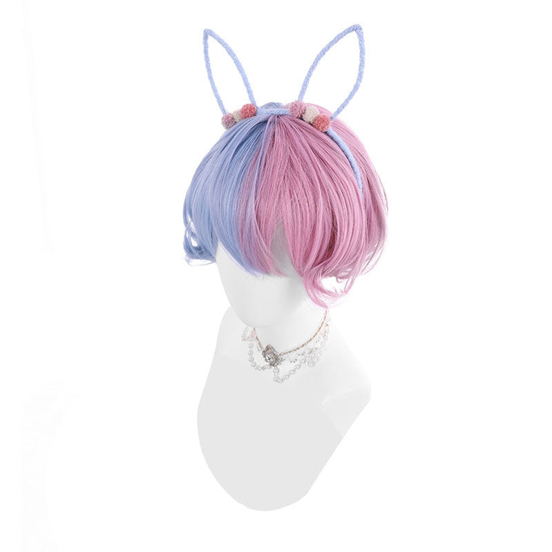 Women Fashion Wig Red Blue Black White Short Lolita Wigs