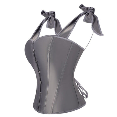 Retro French Satin Solid Color Double-Shoulder Strapless Corset Cosplay Costumes