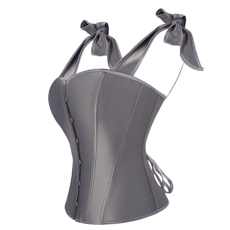 Retro French Satin Solid Color Double-Shoulder Strapless Corset Cosplay Costumes