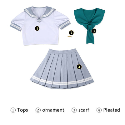 Love Live! Mari Ohara Summer School Uniform Cosplay Costumes