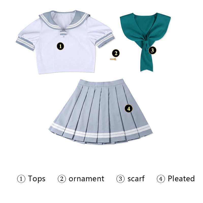 Love Live! Mari Ohara Summer School Uniform Cosplay Costumes