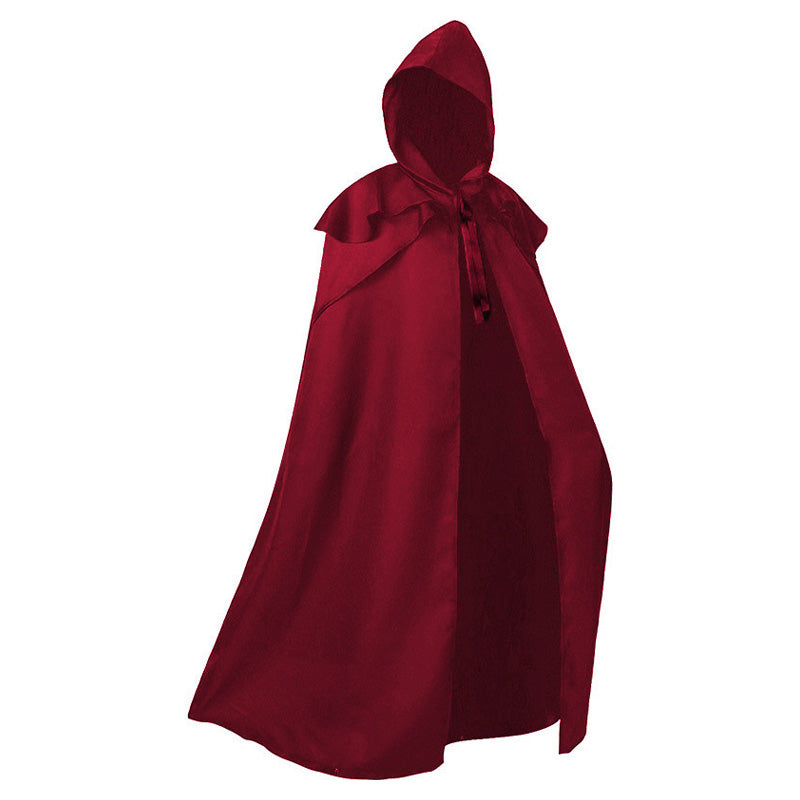 Medieval Retro Gothic Long Halloween Cape with Hood Cosplay Costumes