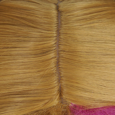 Game LOL Cafe Cutie Gwen Red & Blonde Twist Braid Cosplay Wigs With Ears